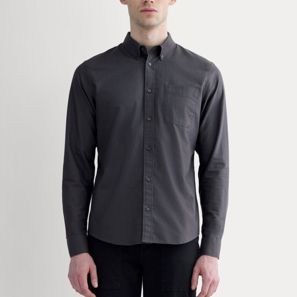 Everlane Men's Slim Oxford Button Up Shirt in Slate Grey, Size Small- NEVER WORN